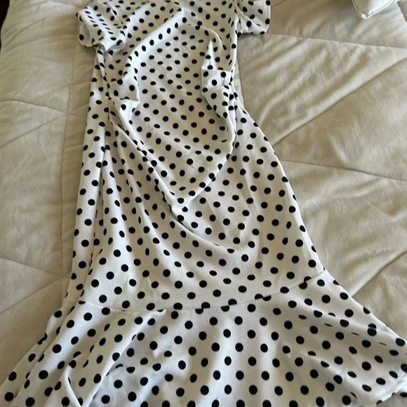 Polka Dot Maternity Dress - Black and White - Picture 3 of 3
